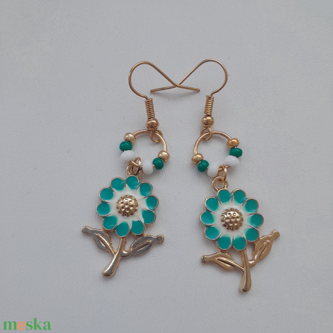 Fülbevaló - virág - ékszer - fülbevaló - lógó fülbevaló - Meska.hu