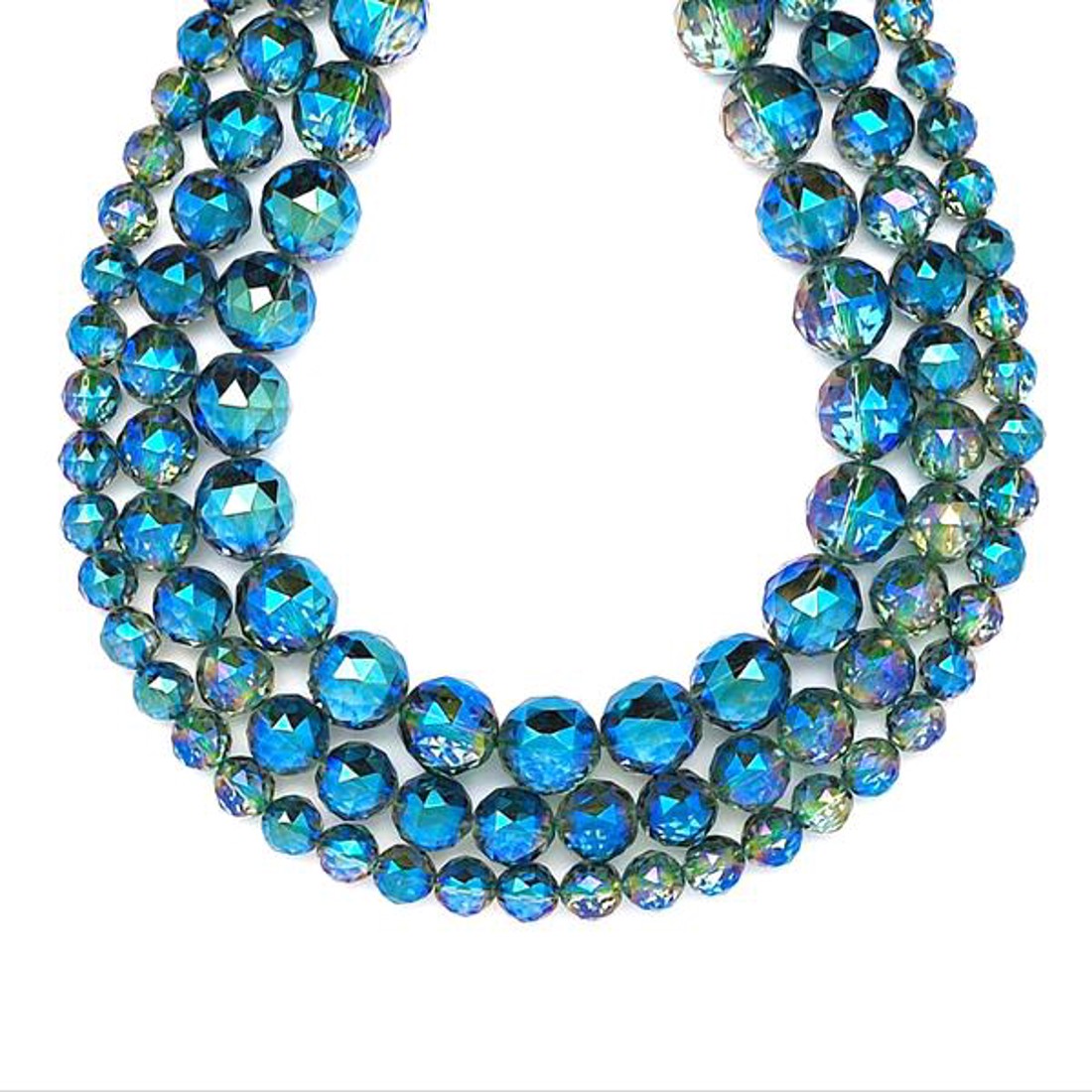 Aura kvarc fazettált háromszög zöld golyó 6mm  ékszerkészítő alapanyag (füzér) - kellékek & szerszámok - ásvány alapanyag - ásványfüzér - Meska.hu