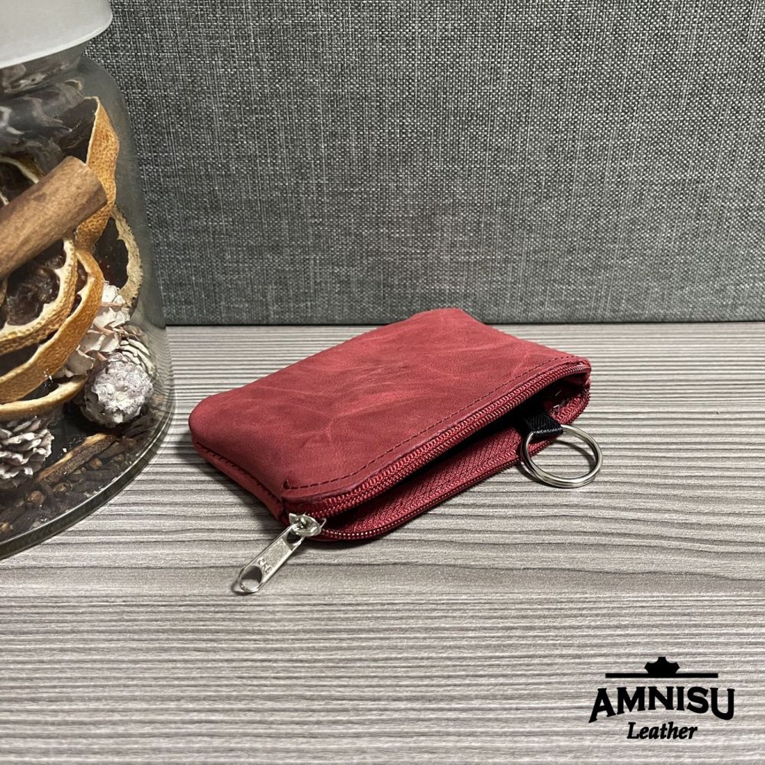 Gyűrt piros egy cipzáras kulcstartó A5011 - táska & tok - kulcstartó & táskadísz - kulcstartó - Meska.hu