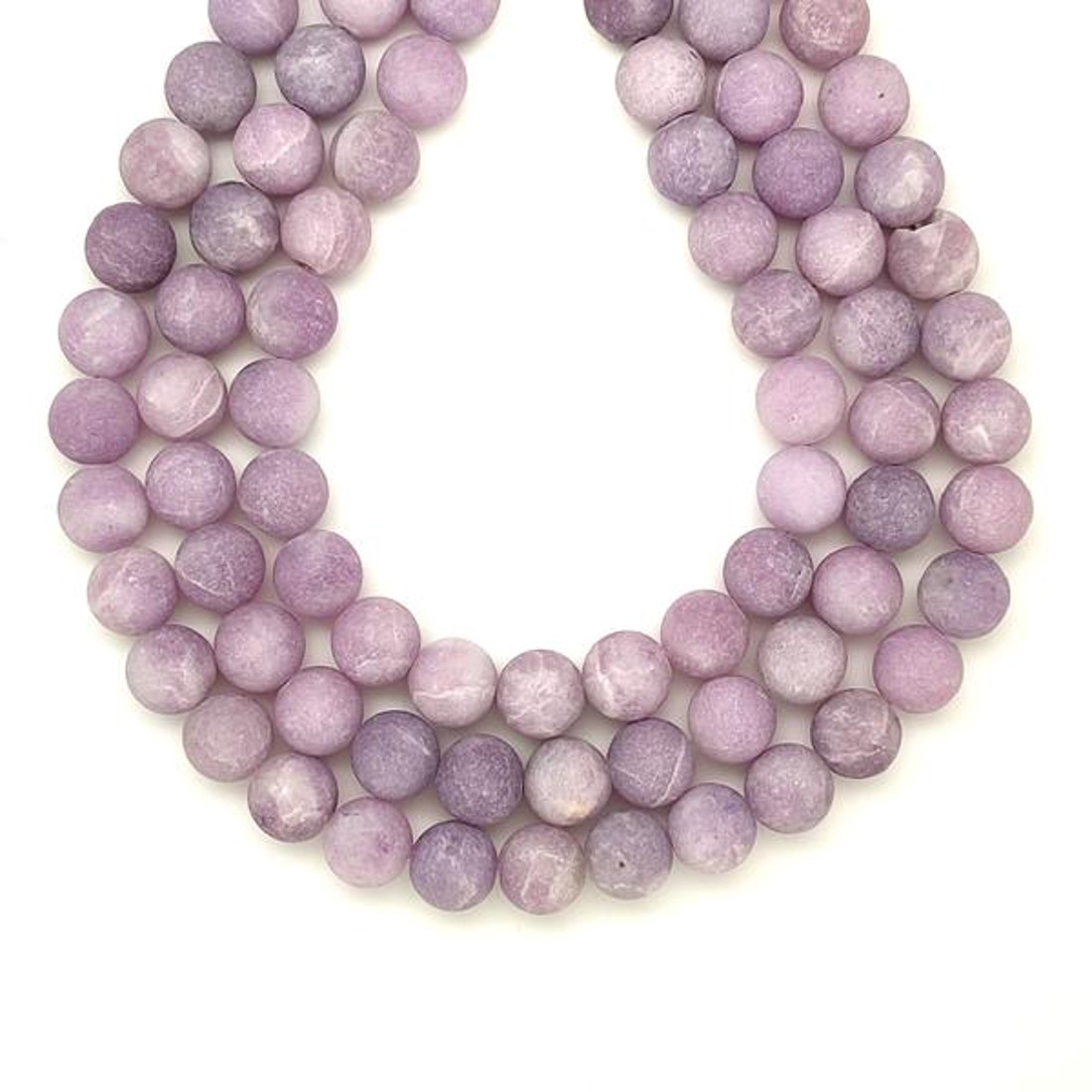 Lepidolit matt golyó A 10mm  ékszerkészítő alapanyag (füzér) - kellékek & szerszámok - ásvány alapanyag - ásványfüzér - Meska.hu