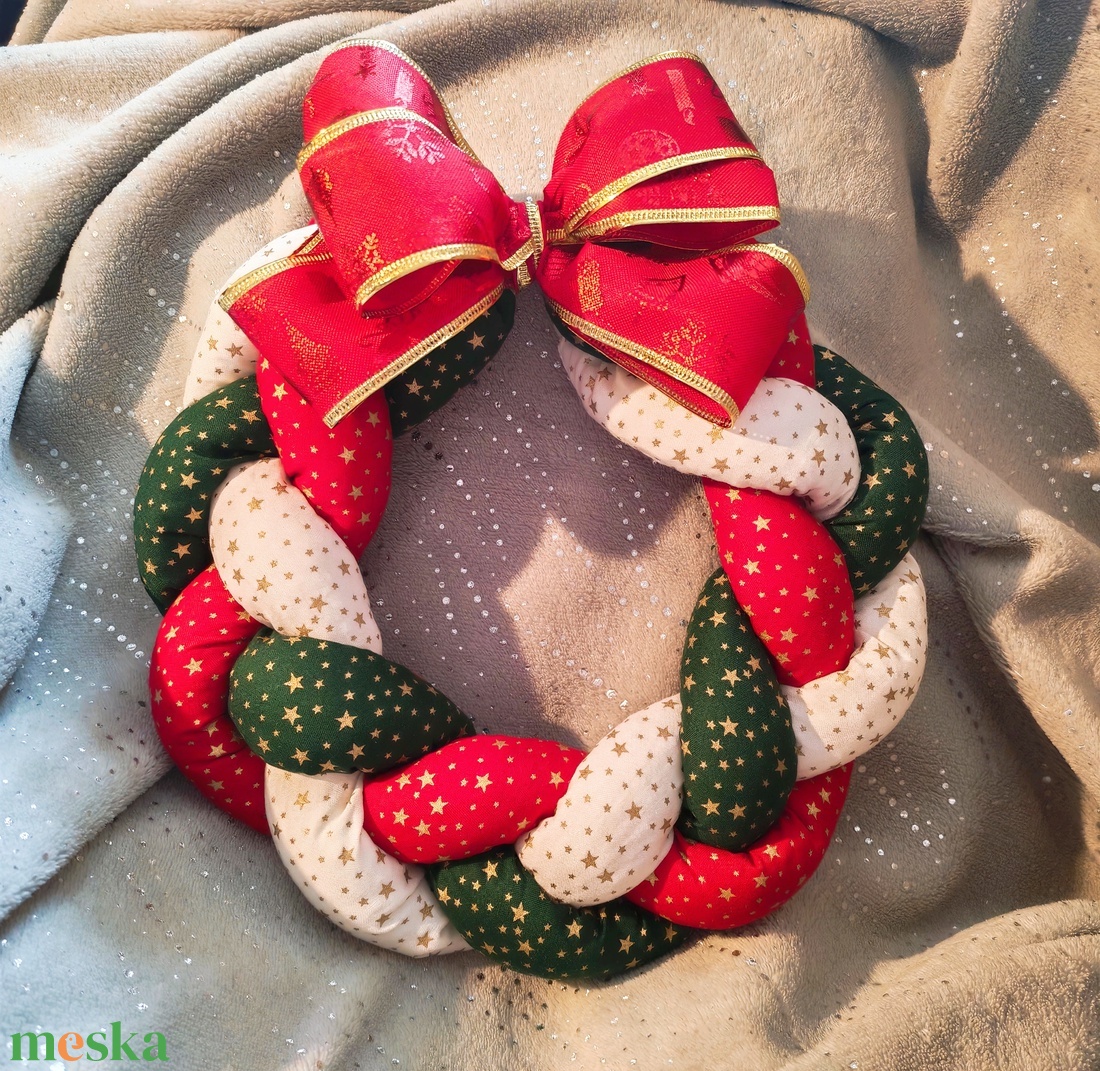 Textil kopogtató karácsonyi mintával - otthon & életmód - dekoráció - ajtó- és ablak dekoráció - ajtódísz & kopogtató - Meska.hu