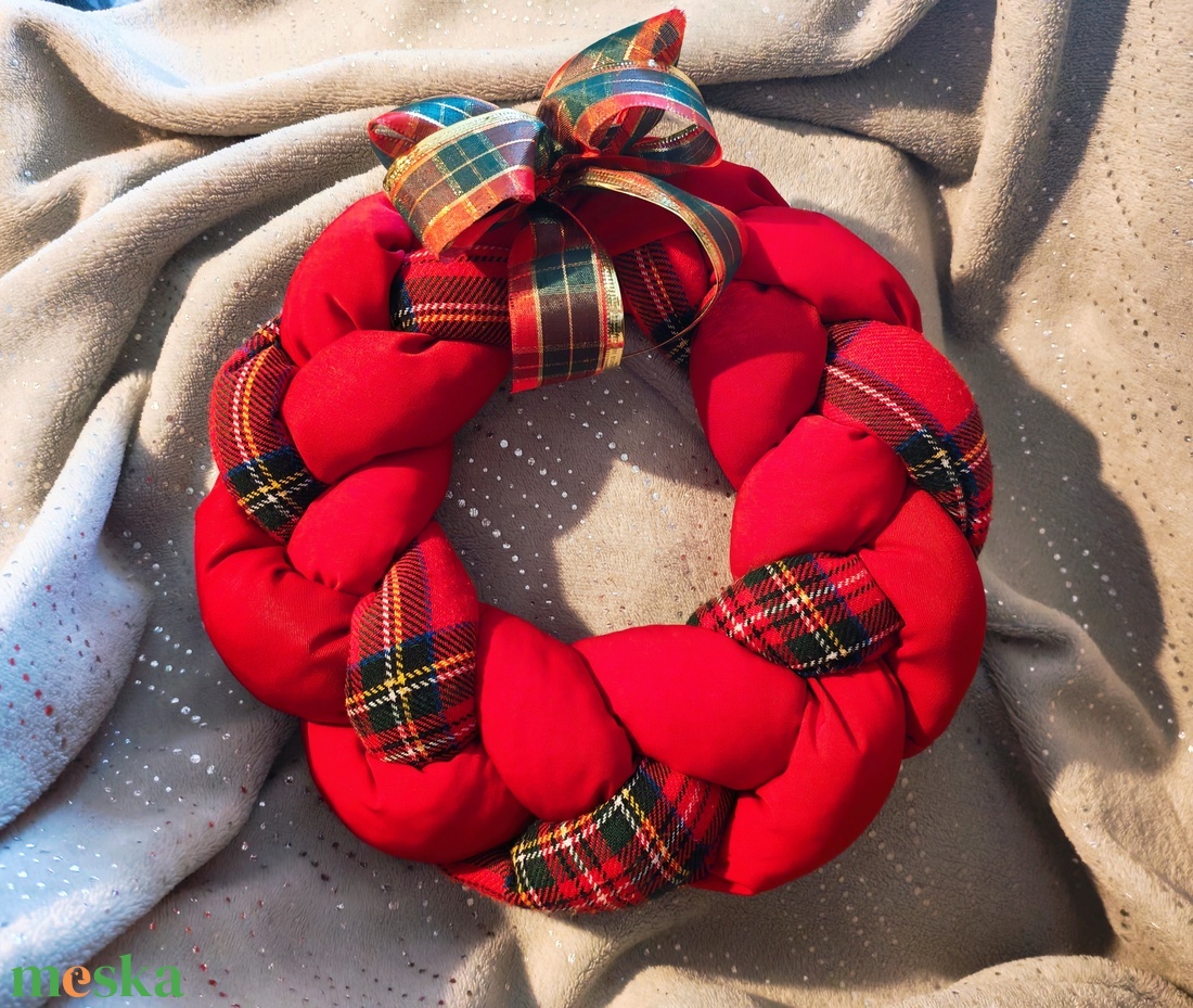 Textil kopogtató karácsonyi mintával - otthon & életmód - dekoráció - ajtó- és ablak dekoráció - ajtódísz & kopogtató - Meska.hu