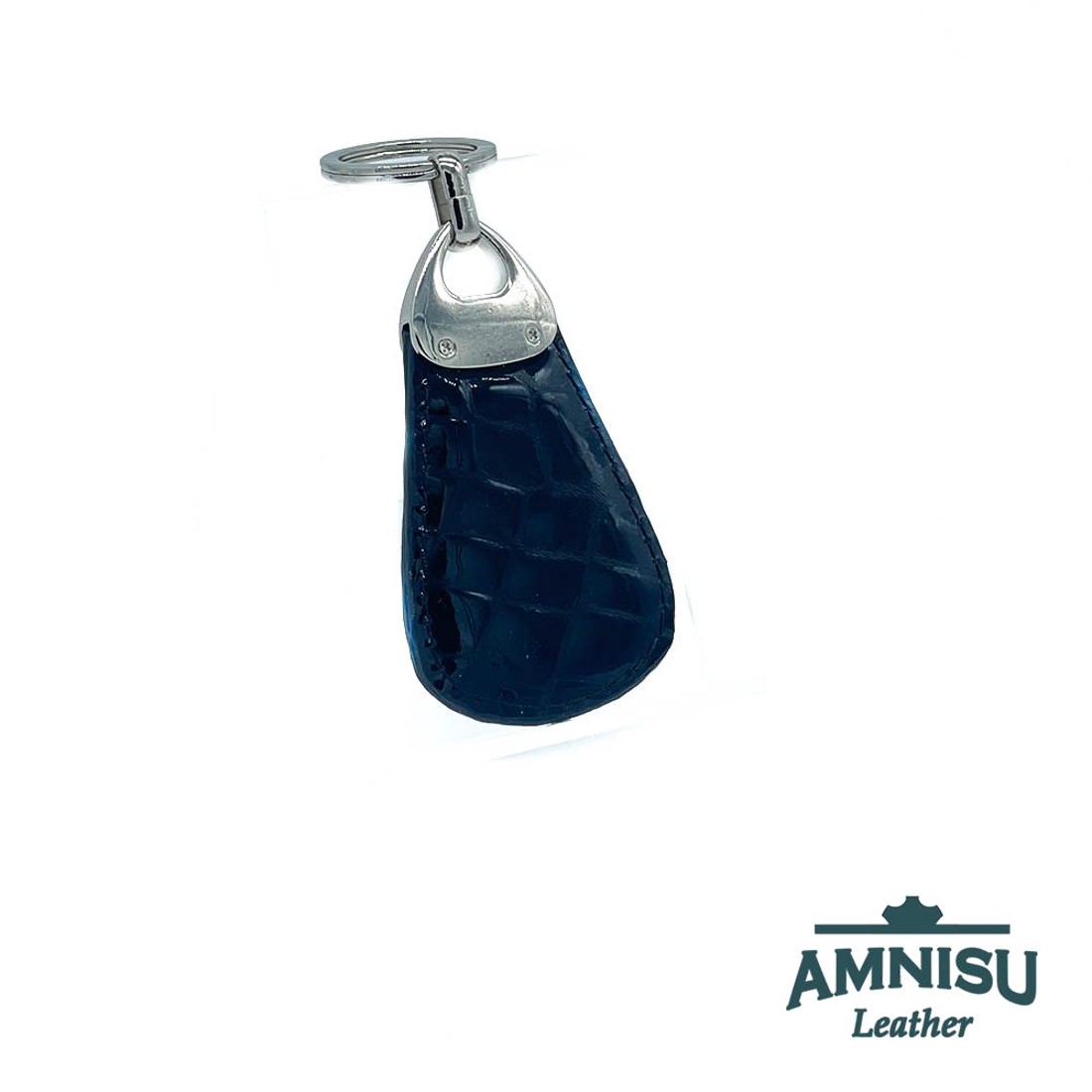 Fekete lakk krokkómintás csepp alakú swarovski köves kulcstartó H8024 - táska & tok - kulcstartó & táskadísz - kulcstartó - Meska.hu