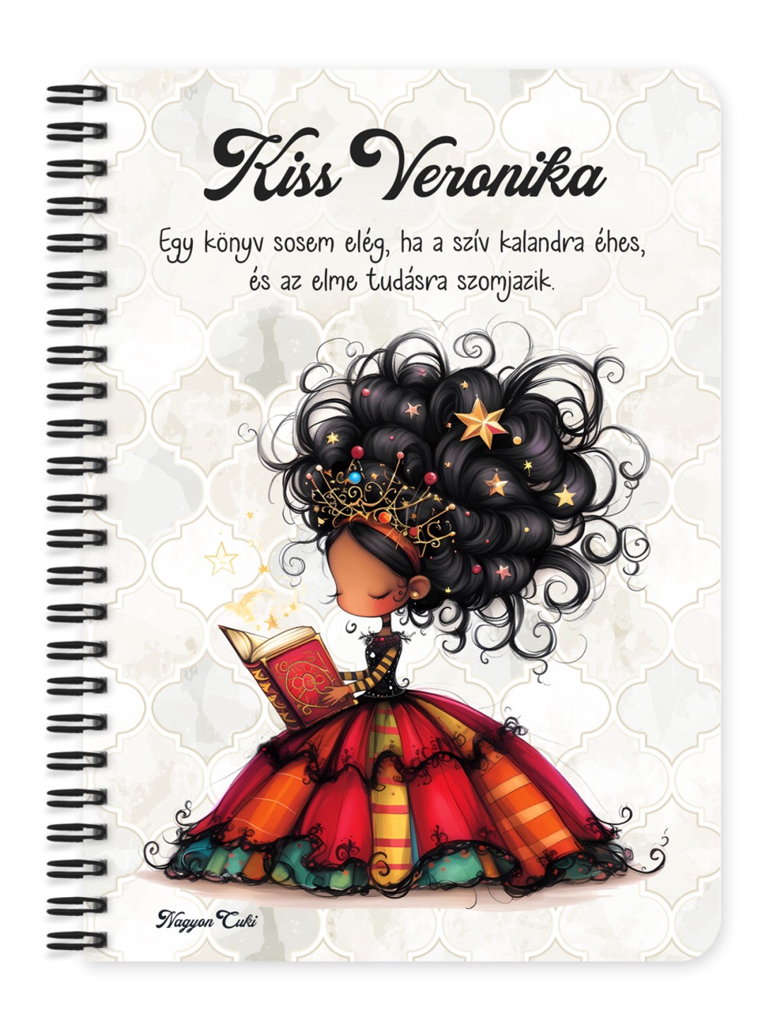 Személyre szabható - Szépséges könyv hercegnő mintás A6-os füzet - otthon & életmód - papír, írószer - jegyzetfüzet & napló - Meska.hu