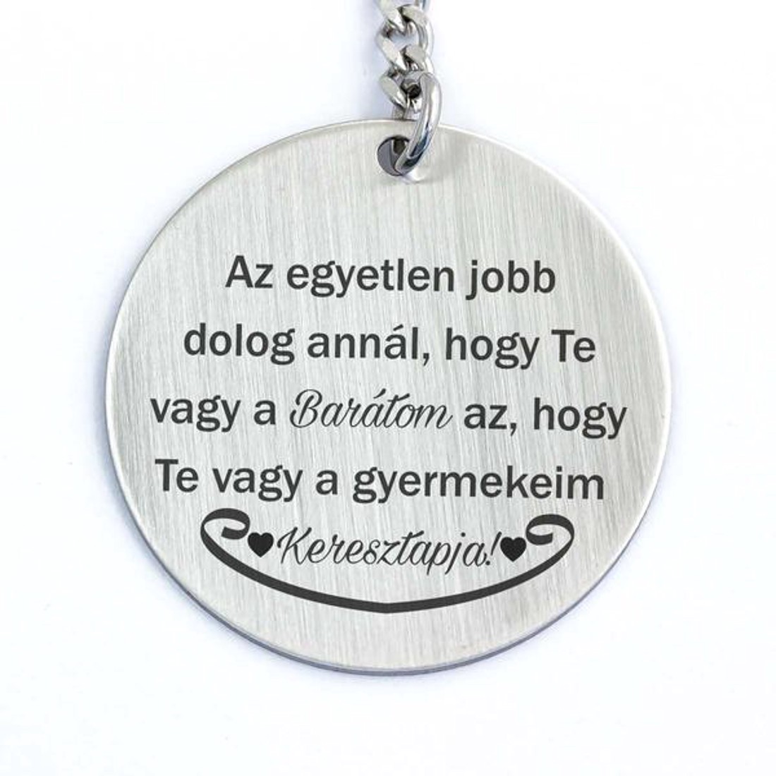 Te vagy a Barátom és Keresztapa acél medálos kulcstartó - táska & tok - kulcstartó & táskadísz - kulcstartó - Meska.hu