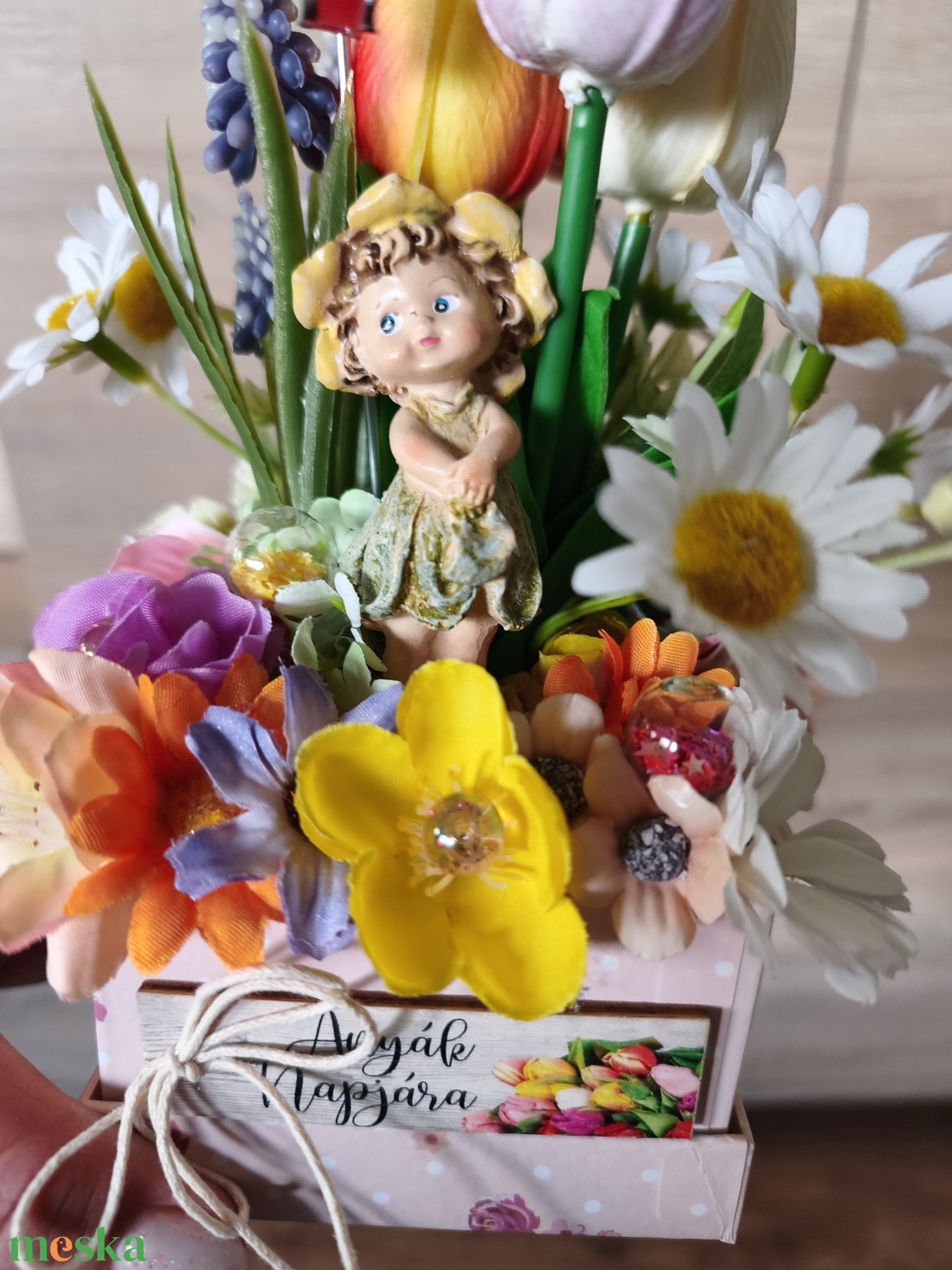 Anyák napi díszecske  - otthon & életmód - virágdekoráció - virágdíszek - asztali virágdísz - Meska.hu