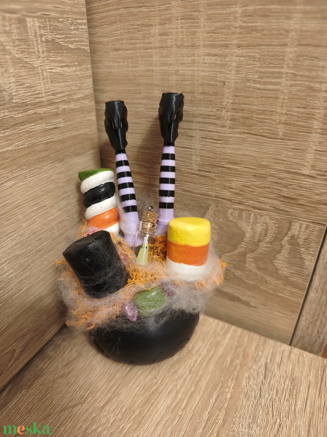 Palackba zárt szellemes mini boszi üst  - otthon & életmód - dekoráció - halloween - halloweeni asztaldísz - Meska.hu