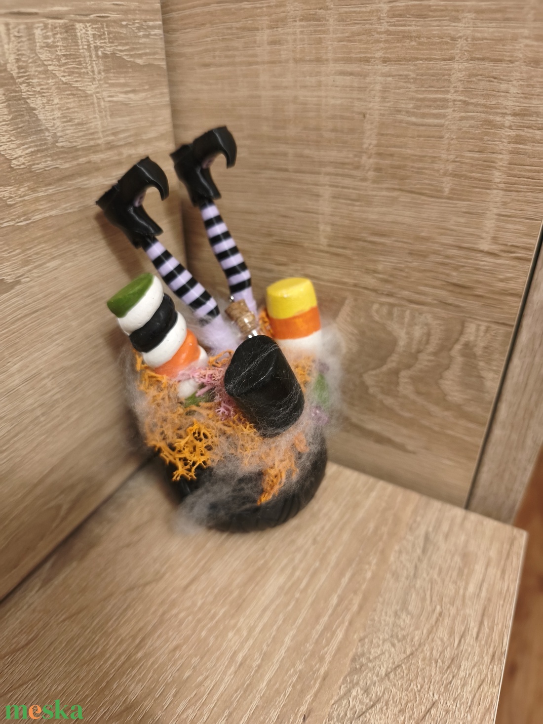 Palackba zárt szellemes mini boszi üst  - otthon & életmód - dekoráció - halloween - halloweeni asztaldísz - Meska.hu