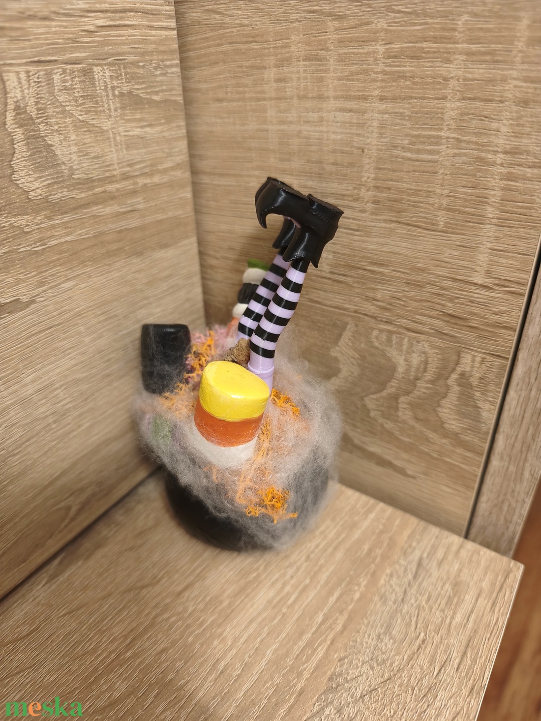 Palackba zárt szellemes mini boszi üst  - otthon & életmód - dekoráció - halloween - halloweeni asztaldísz - Meska.hu