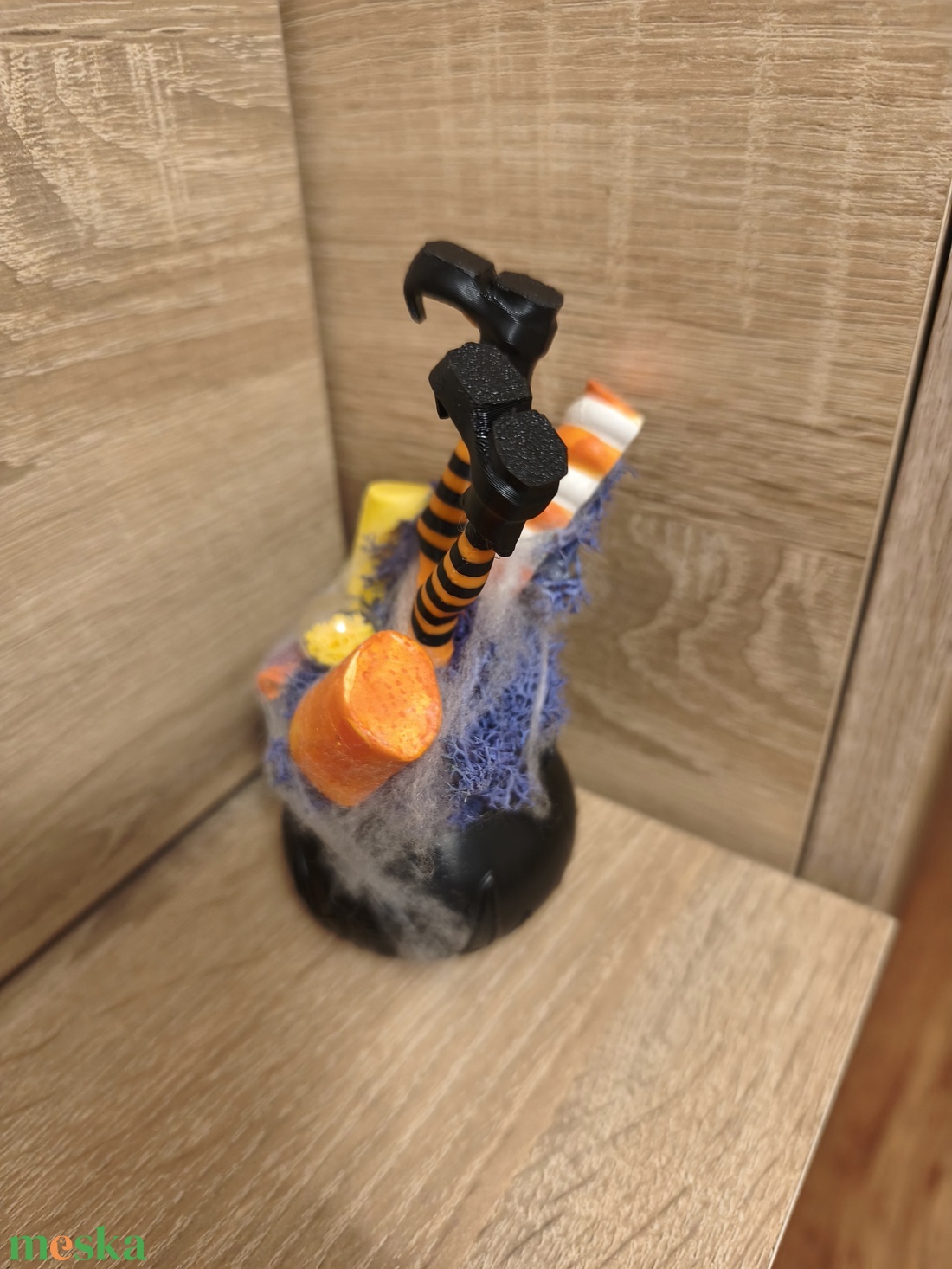 Varázsgömbös mini boszi üst - otthon & életmód - dekoráció - halloween - halloweeni asztaldísz - Meska.hu