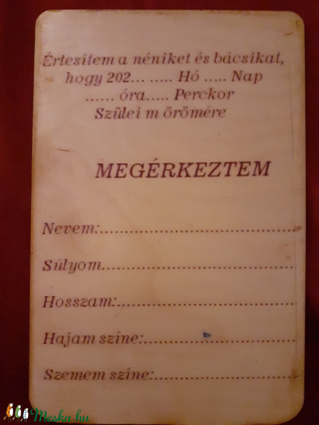 Megérkeztem tábla fából - - Meska.hu Megérkeztem tábla fából - - Meska.hu