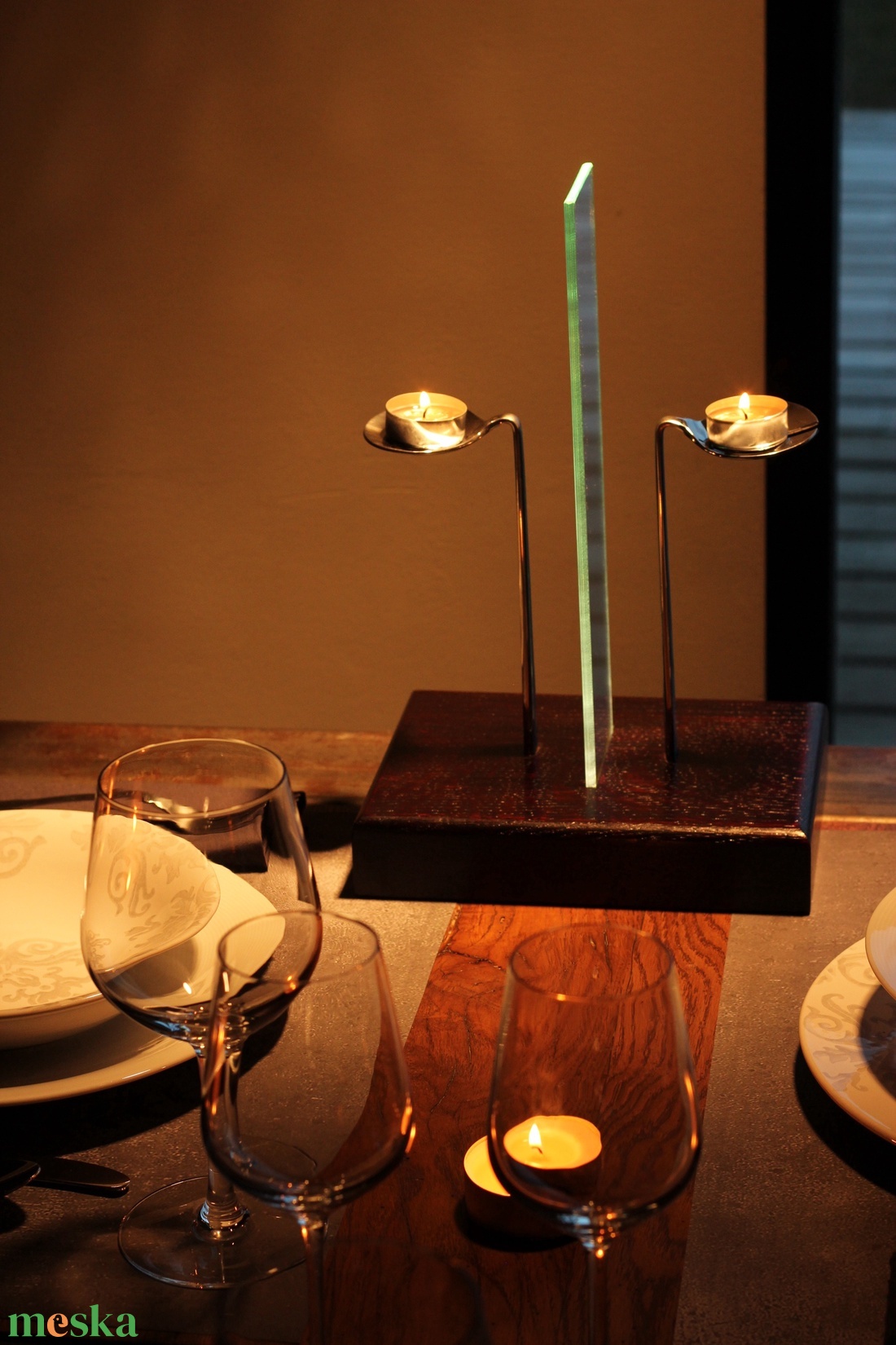 SPOON vintage design hangulatlámpa kanál formájú mécsestartóval - otthon & lakás - lámpa - hangulatlámpa - Meska.hu