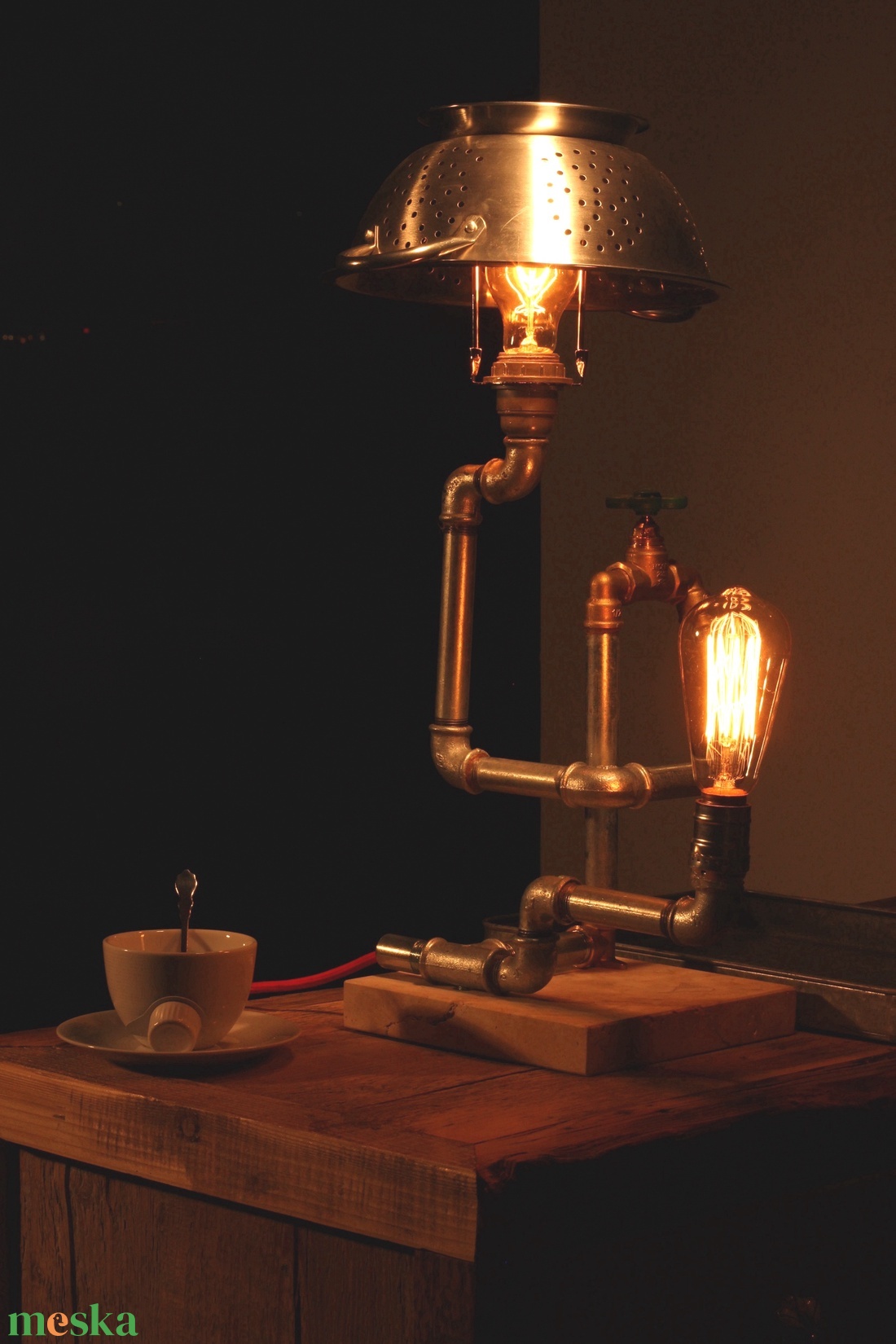 LABYRINTH egyedi industrial design vintage lámpa - otthon & lakás - lámpa - asztali lámpa - Meska.hu