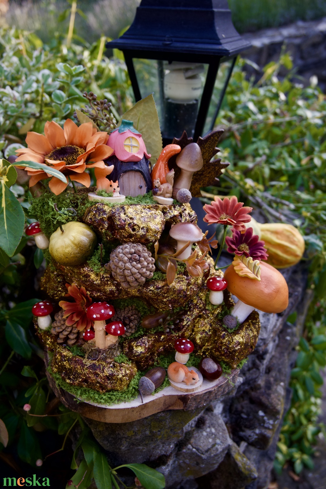 Őszi Fairy Garden - otthon & életmód - dekoráció - asztal és polc dekoráció - asztaldísz - Meska.hu