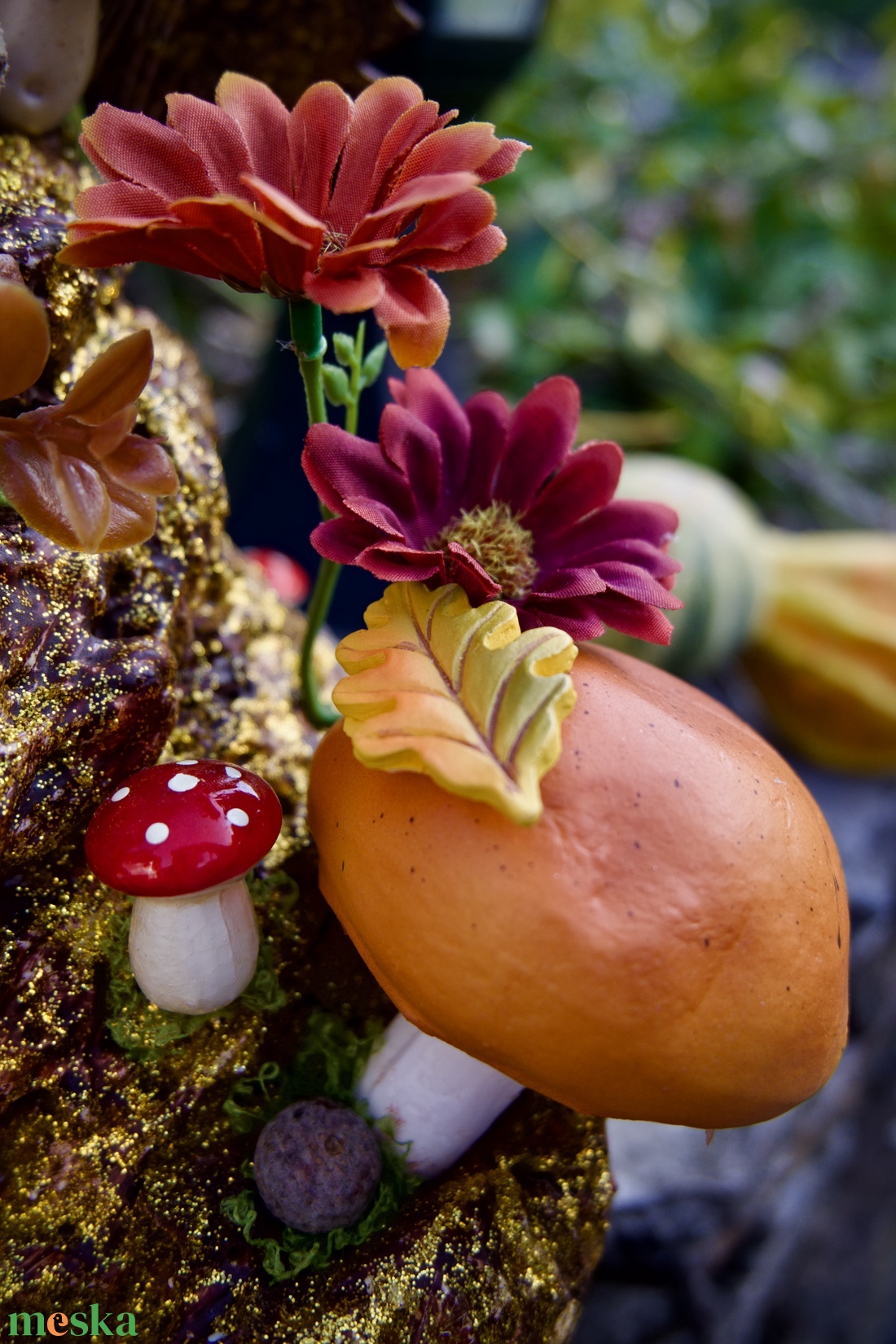 Őszi Fairy Garden - otthon & életmód - dekoráció - asztal és polc dekoráció - asztaldísz - Meska.hu