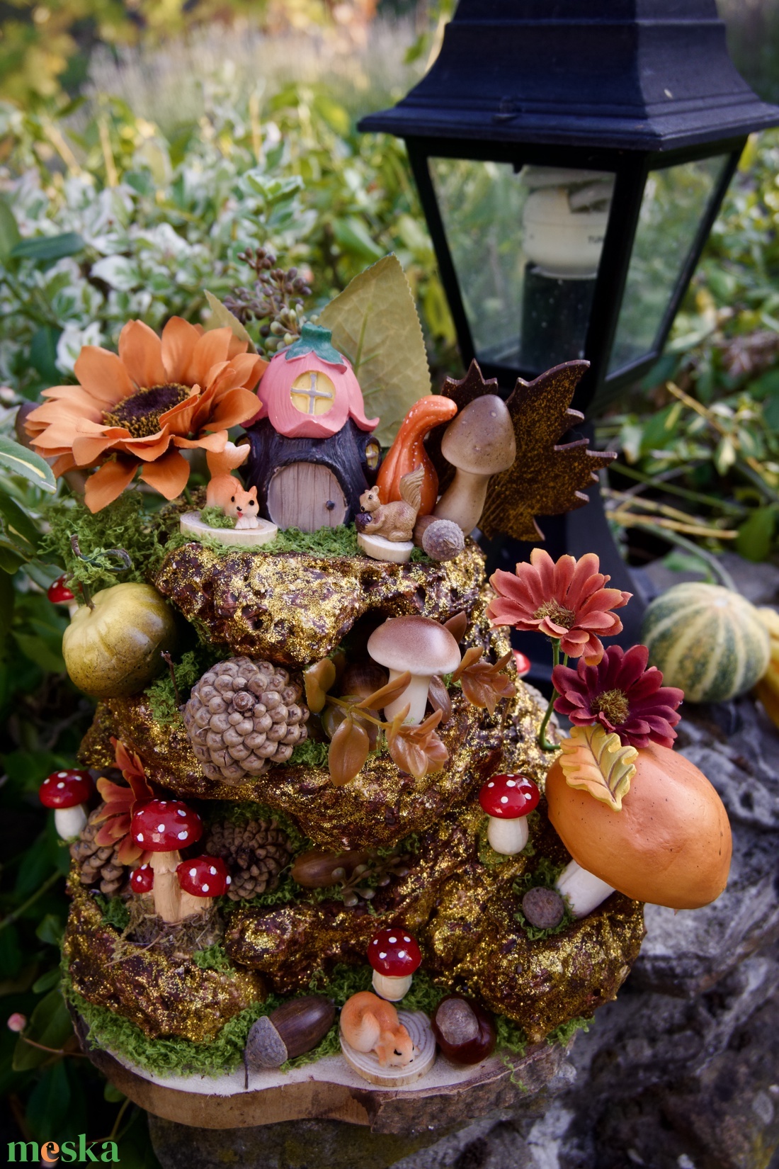 Őszi Fairy Garden - otthon & életmód - dekoráció - asztal és polc dekoráció - asztaldísz - Meska.hu