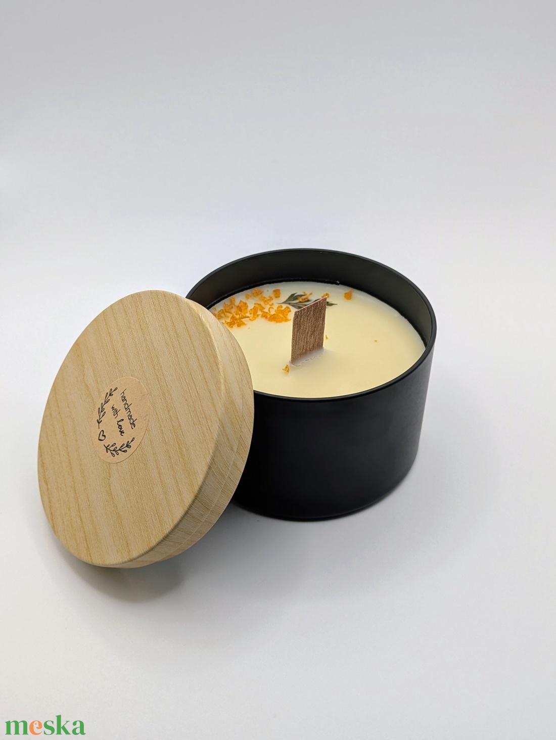 Fahéjas narancs illatú szójagyertya fa kanóccal - otthon & életmód - gyertya, illat, aroma - gyertya - Meska.hu