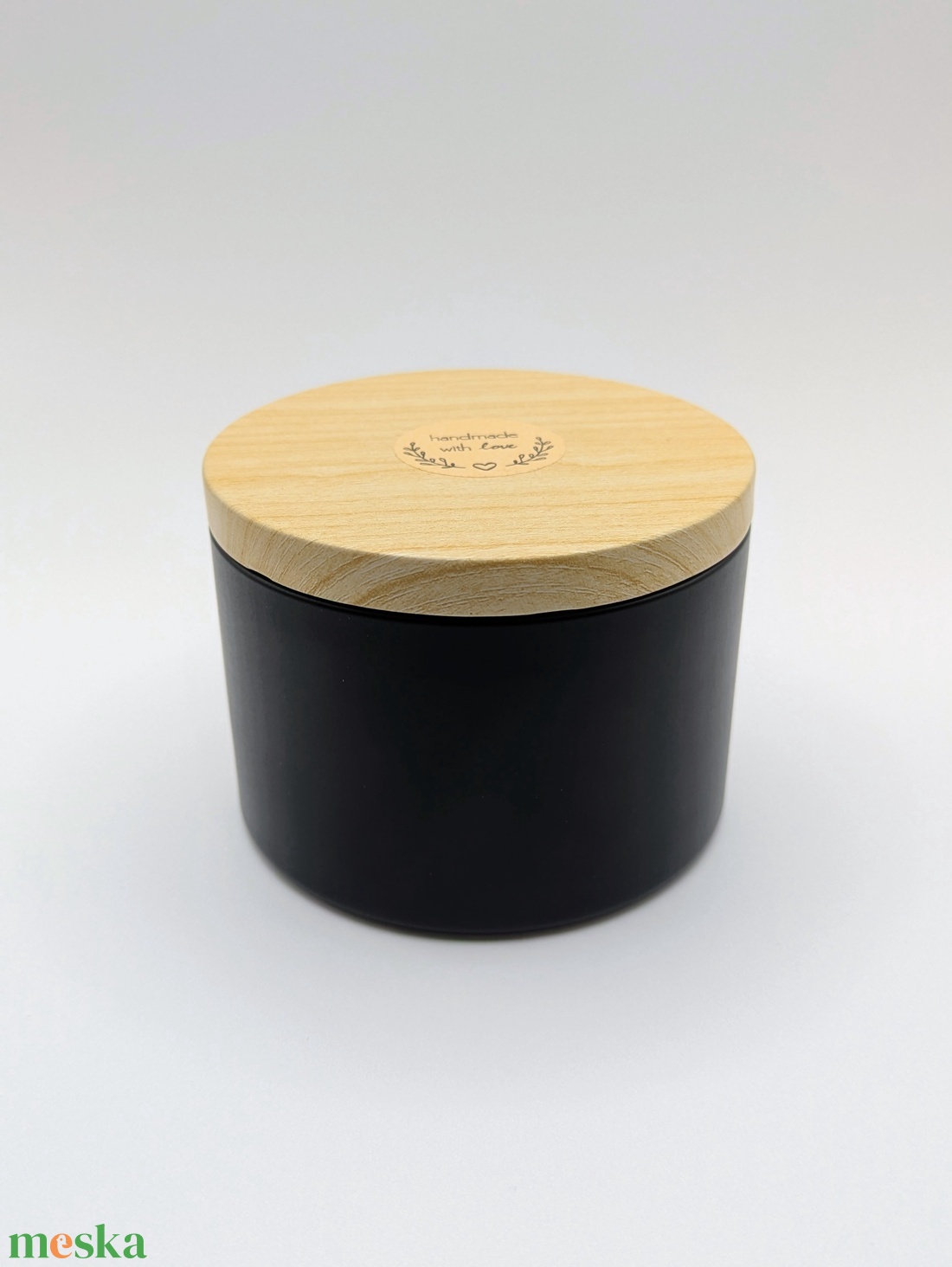 Almáspite illatú szójagyertya fa kanóccal - otthon & életmód - gyertya, illat, aroma - gyertya - Meska.hu