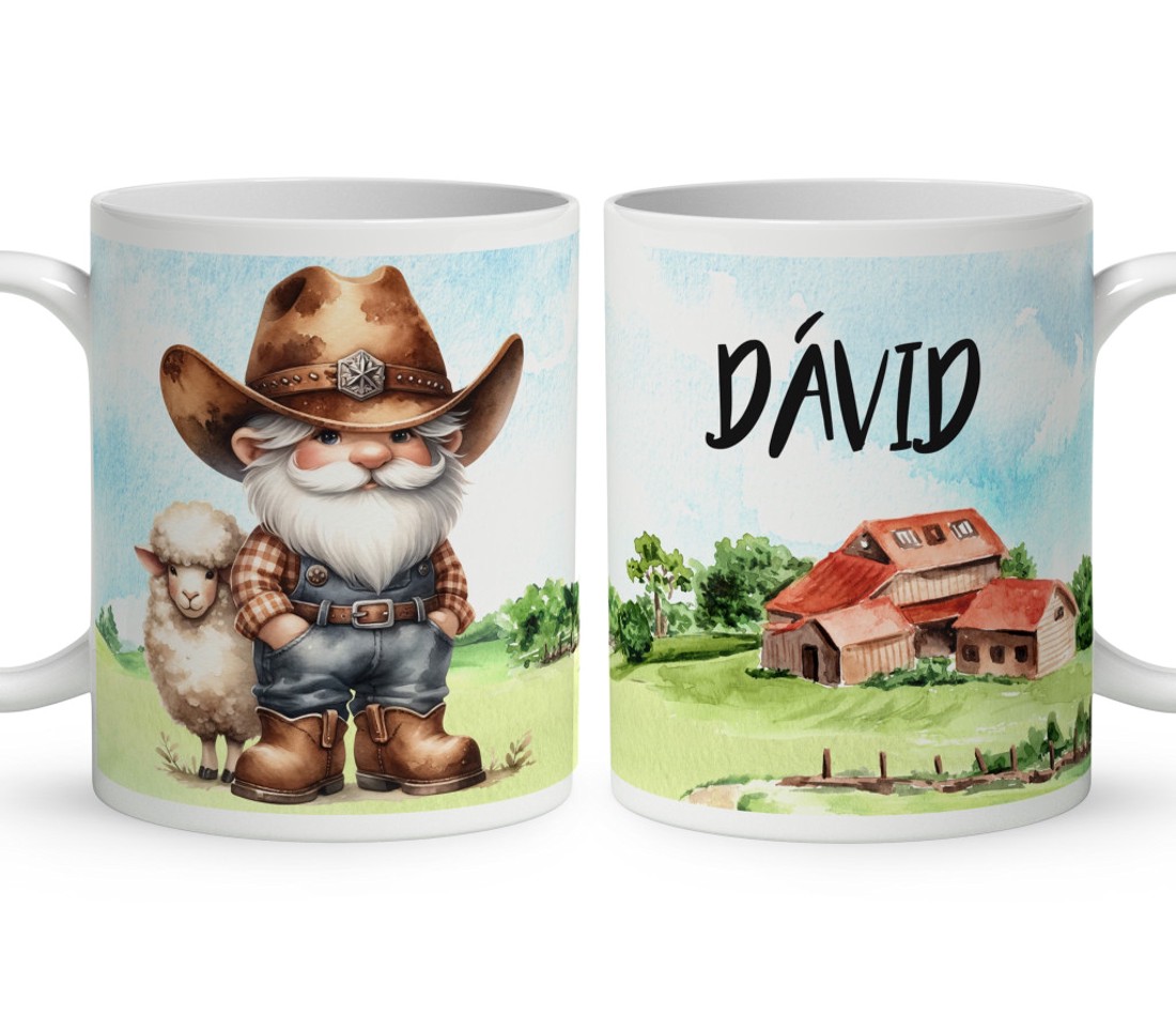 Névvel kérhető - Gazda manó báránnyal mintás bögre - otthon & életmód - konyhafelszerelés, tálalás - tálalás - bögre & csésze - Meska.hu