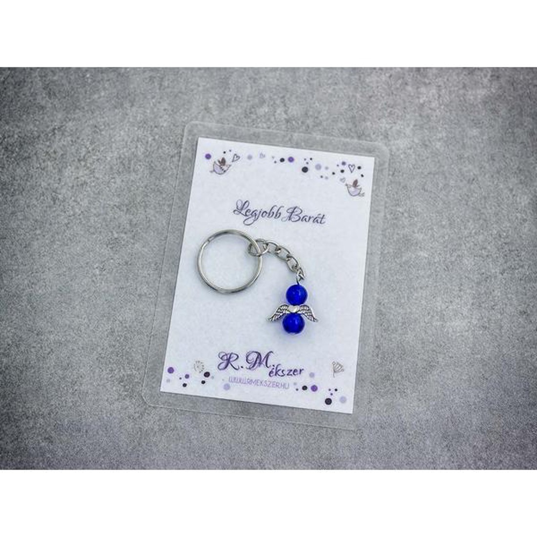 Legjobb barátomnak sötétkék angyal medálos kulcstartó - táska & tok - kulcstartó & táskadísz - kulcstartó - Meska.hu