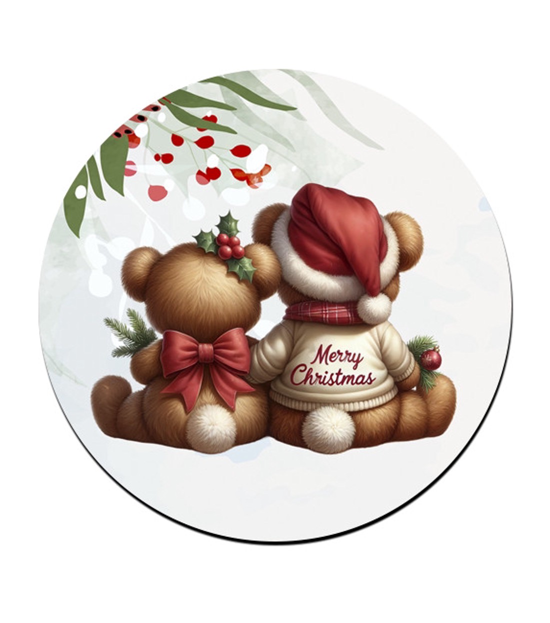 Karácsonyi Teddy maci - együtt (masni) bögre alátét -  - Meska.hu