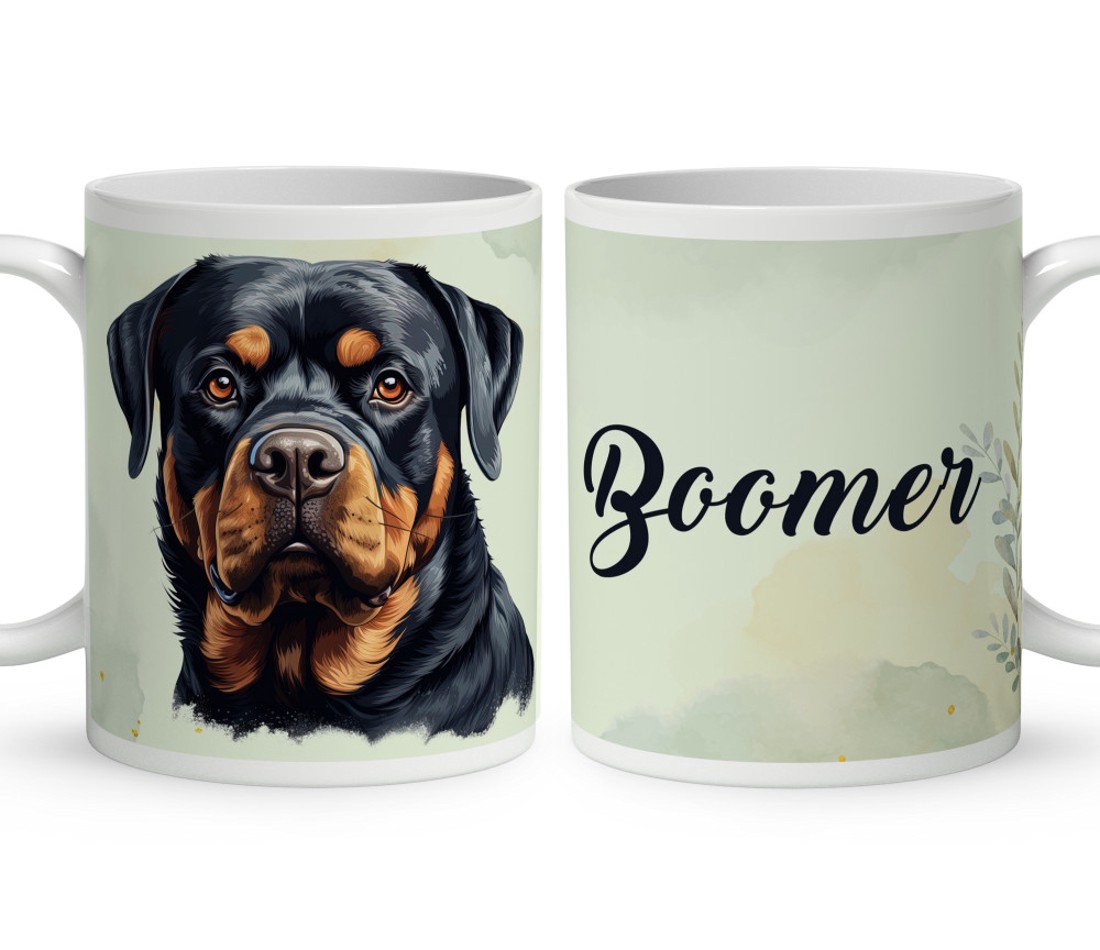 Névvel kérhető - Rottweiler portré mintás bögre - otthon & életmód - konyhafelszerelés, tálalás - tálalás - bögre & csésze - Meska.hu