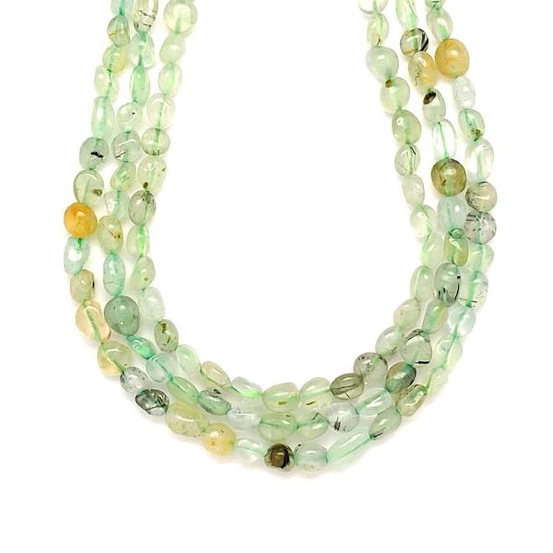 Prehnit pebble AB 7-8mm ékszerkészítő alapanyag (füzér) - kellékek & szerszámok - ásvány alapanyag - ásványfüzér - Meska.hu