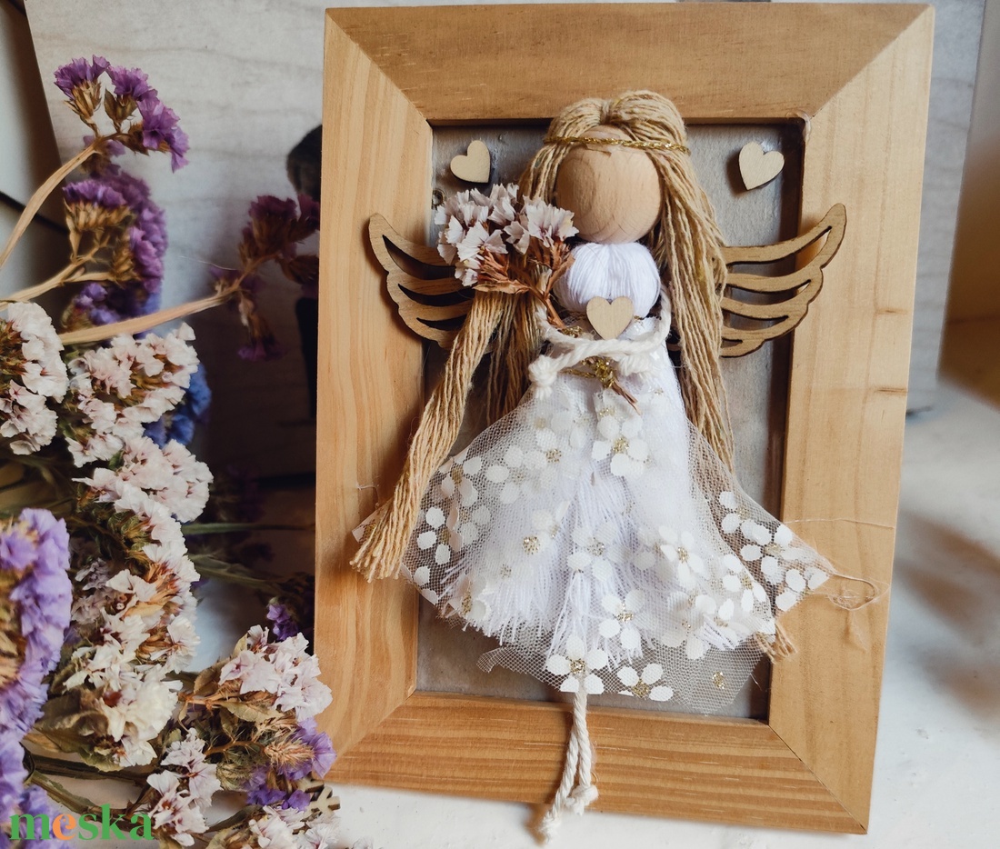 Makramé angyal keretben - játék & sport - keresztelőajándékok - Meska.hu Makramé angyal keretben - játék & sport - keresztelőajándékok - Meska.hu