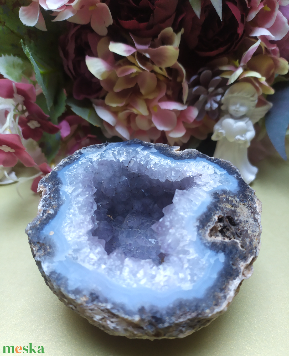  Cölesztin (Celestit) geóda  A Mennyei Kék Fény kristálya  - kellékek & szerszámok - ásvány alapanyag - geóda - Meska.hu