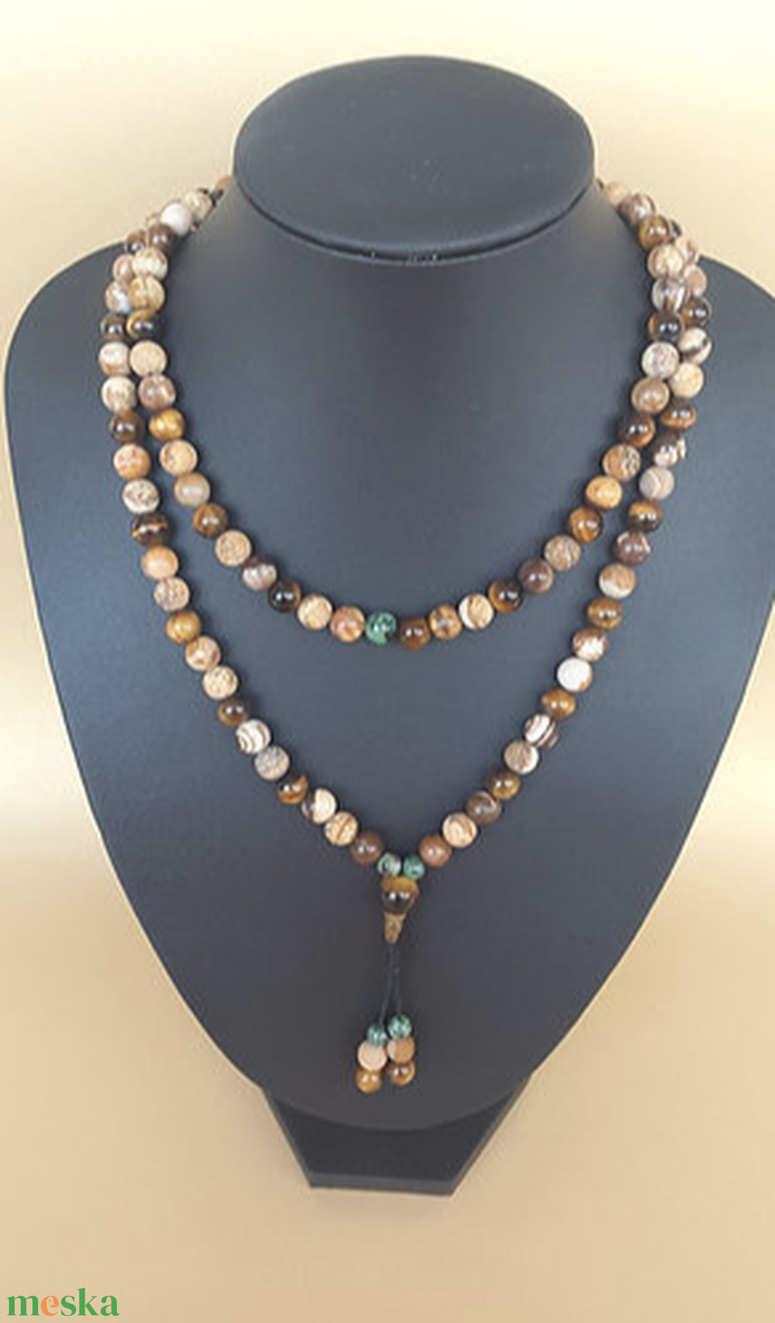 108 szemes férfi ásványmala  Tigrisszem és Jáspis Önbizalom  Védelem  Magabiztosság - otthon & életmód - dekoráció - spiritualitás - mala - Meska.hu