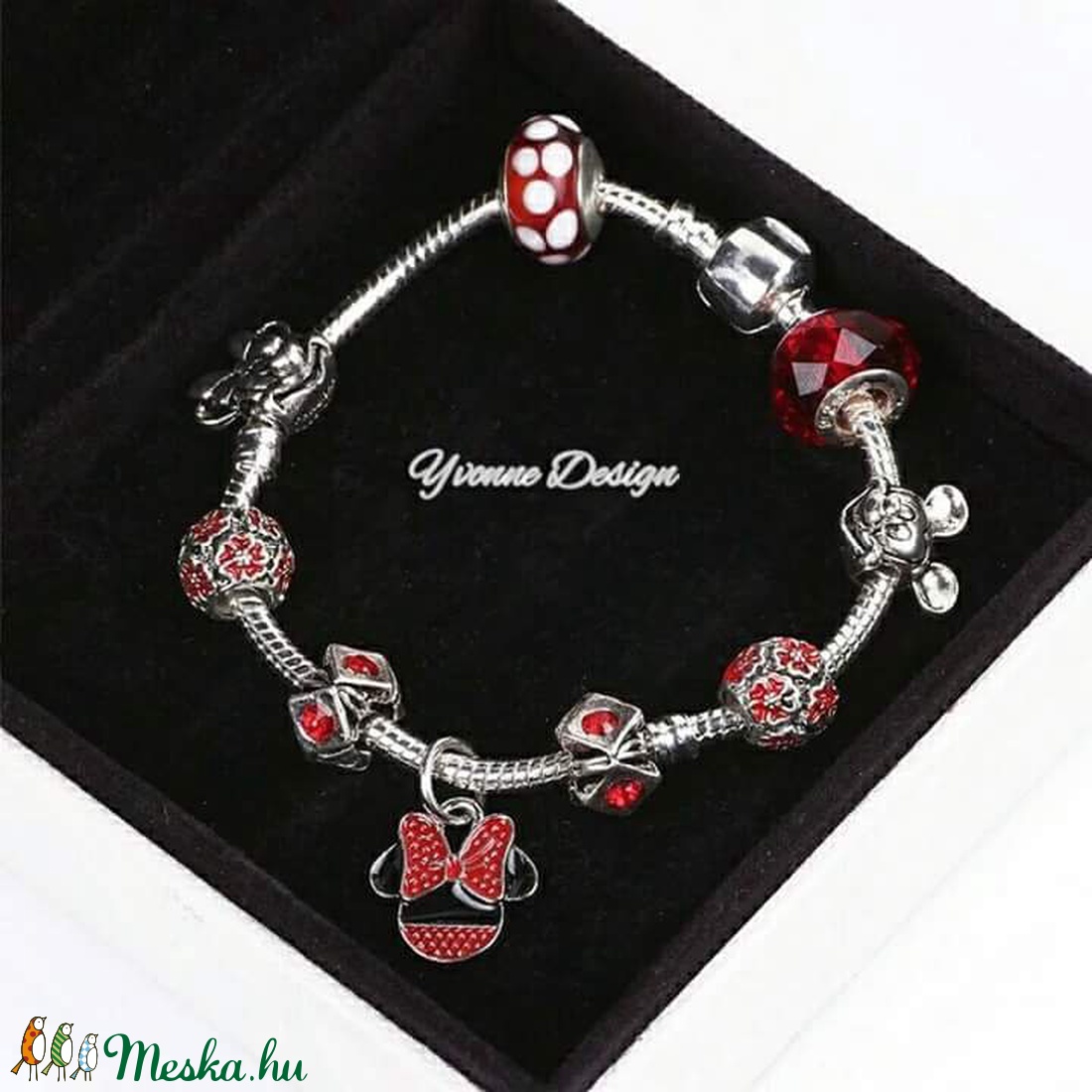 Yvonne Design Minnie és Mickey Charm karkötő -  - Meska.hu