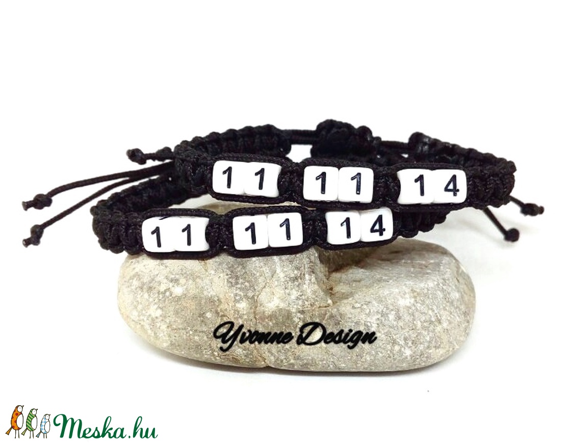 Dátummal számmal ellátott közös páros karkötő szerelmeseknek -  - Meska.hu