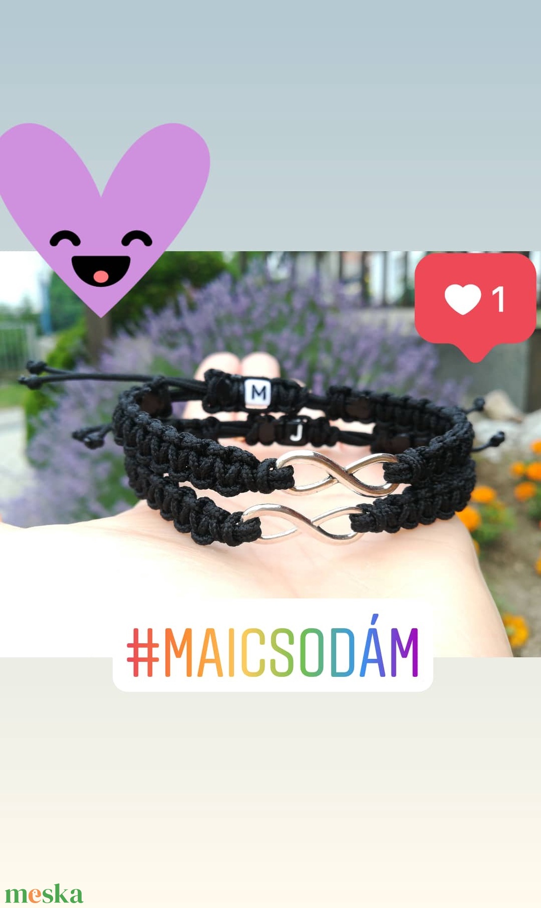 Végtelen jeles Forever together páros karkötő betűvel - ékszer - karkötő - fonott karkötő - Meska.hu