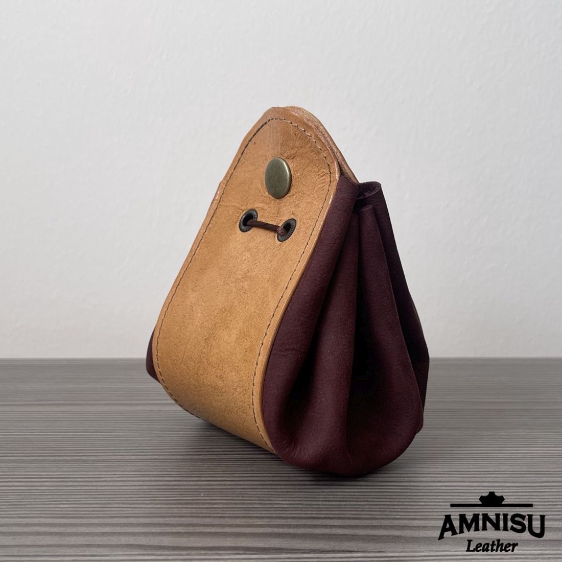 2in1 szütyő és kockatálca - antikolt világosbarna - bordó - játék & sport - táblajáték és kártyajáték - társasjátékok - dobókocka - Meska.hu