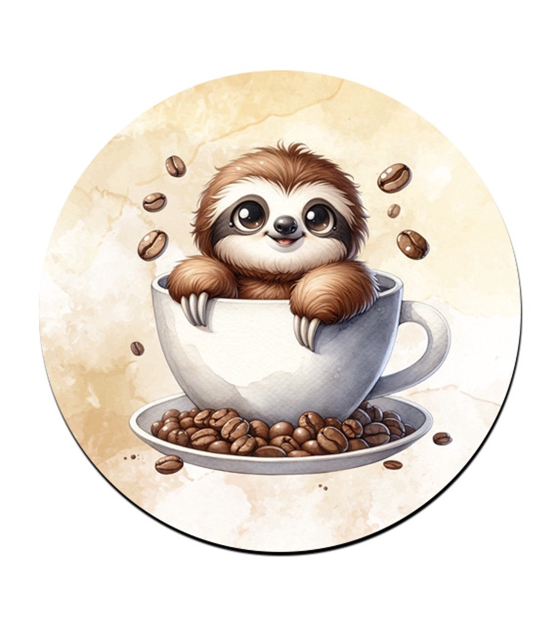 Mosolygós Kávés lajhár bögre alátét -  - Meska.hu