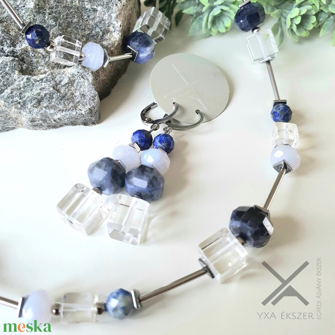 Szodalit, hegyikristály, lapis lazuli, kalcedon hematit szett Stx - ékszer - ékszerszett - Meska.hu Szodalit, hegyikristály, lapis lazuli, kalcedon hematit szett Stx - ékszer - ékszerszett - Meska.hu