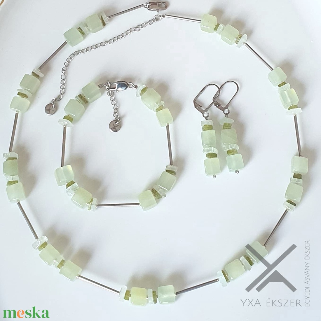 Jade, holdkő, peridot szett Stx - ékszer - ékszerszett - Meska.hu Jade, holdkő, peridot szett Stx - ékszer - ékszerszett - Meska.hu