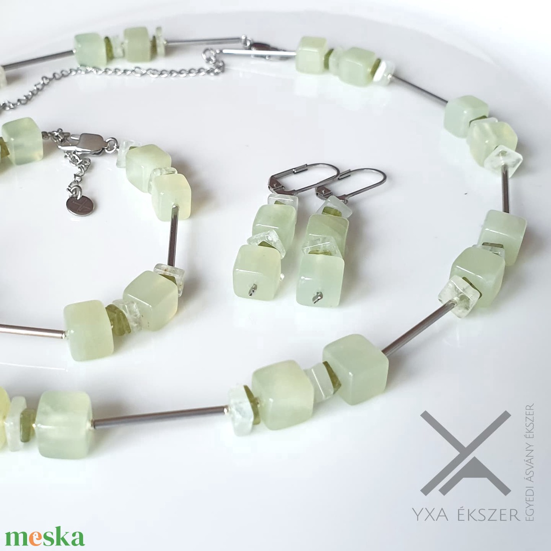 Jade, holdkő, peridot szett Stx - ékszer - ékszerszett - Meska.hu Jade, holdkő, peridot szett Stx - ékszer - ékszerszett - Meska.hu
