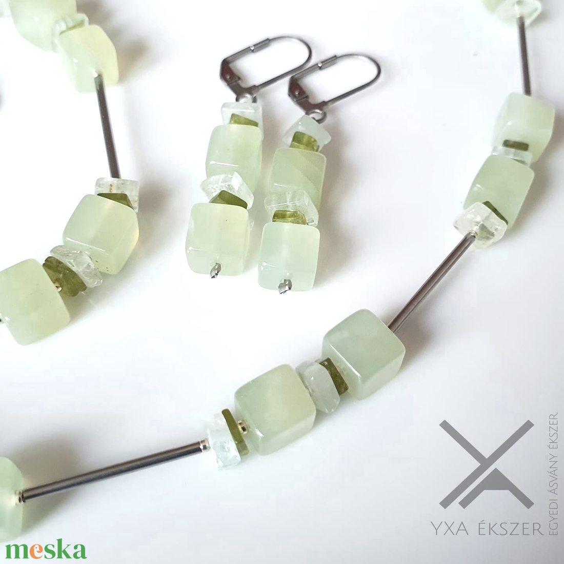 Jade, holdkő, peridot szett Stx - ékszer - ékszerszett - Meska.hu Jade, holdkő, peridot szett Stx - ékszer - ékszerszett - Meska.hu