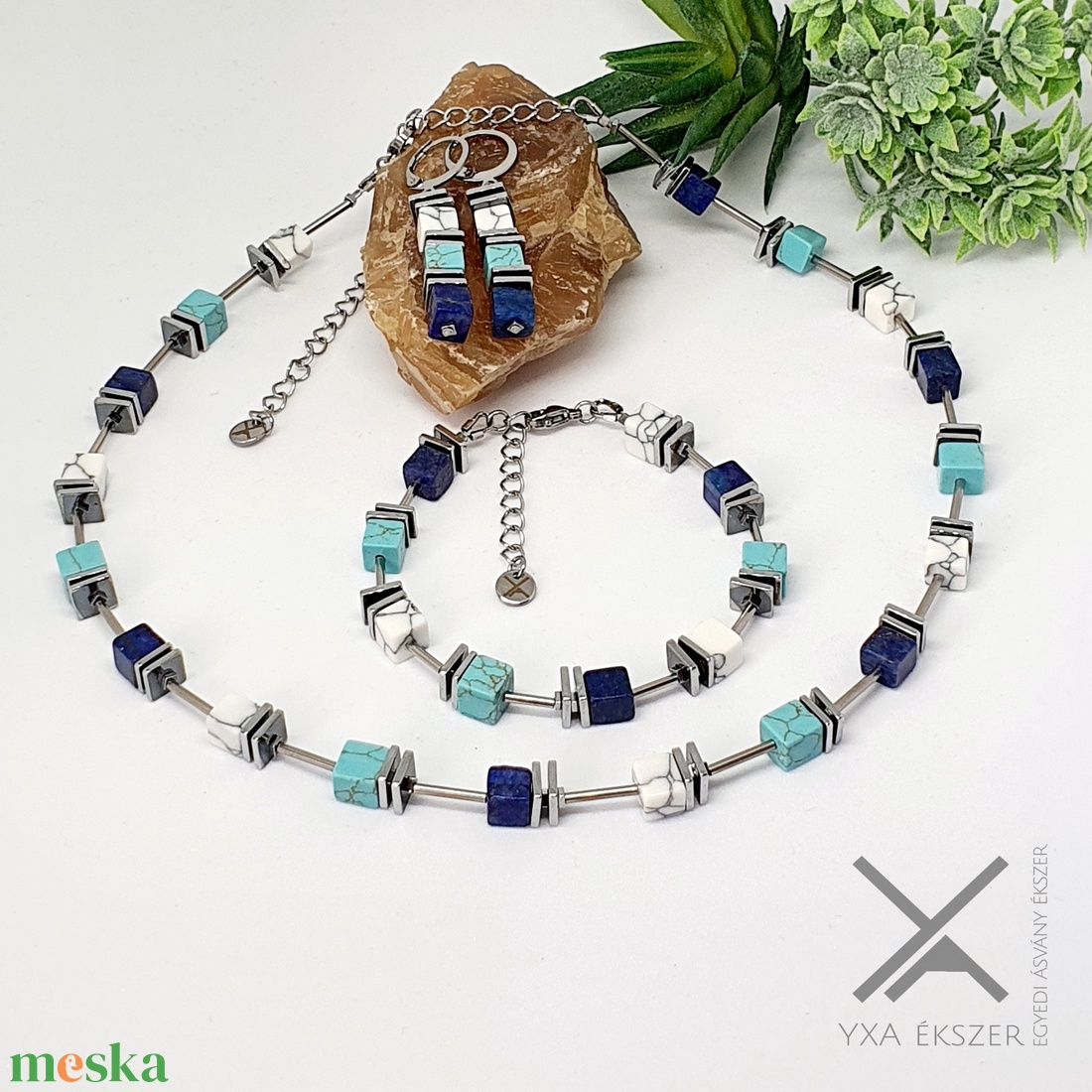 Lapis lazuli, howlit szett, Stx - ékszer - ékszerszett - Meska.hu Lapis lazuli, howlit szett, Stx - ékszer - ékszerszett - Meska.hu