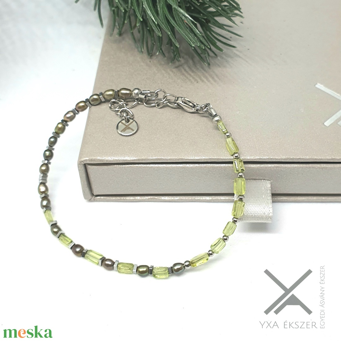 Peridot és édesvizi gyöngy karkötő Stx - ékszer - karkötő - gyöngyös karkötő - Meska.hu Peridot és édesvizi gyöngy karkötő Stx - ékszer - karkötő - gyöngyös karkötő - Meska.hu