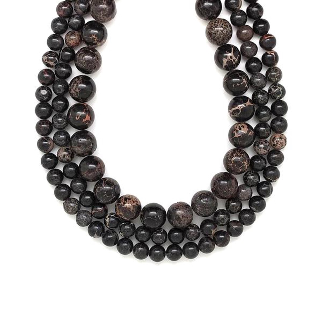 Regalit szin fekete golyó 6-7mm ékszerkészítő alapanyag (füzér) - kellékek & szerszámok - ásvány alapanyag - ásványfüzér - Meska.hu