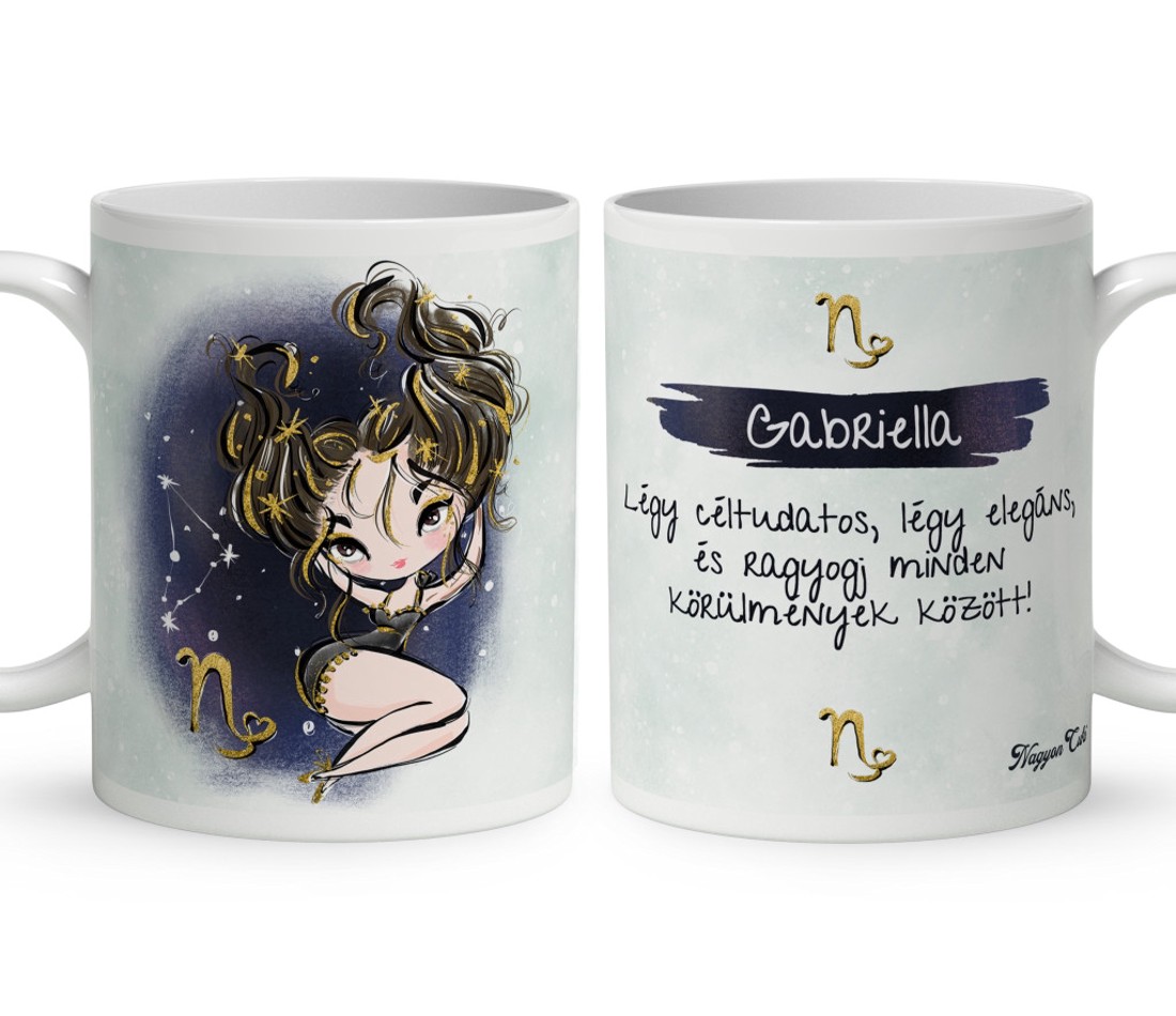 Személyre szabható - Barna hajú Csini Bak lány mintás bögre - otthon & életmód - konyhafelszerelés, tálalás - tálalás - bögre & csésze - Meska.hu