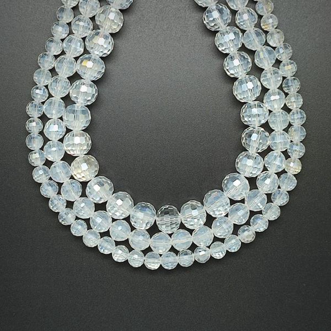 Üveg aura fazettált golyó 8mm� ékszerkészítő alapanyag (füzér) - kellékek & szerszámok - ásvány alapanyag - ásványfüzér - Meska.hu