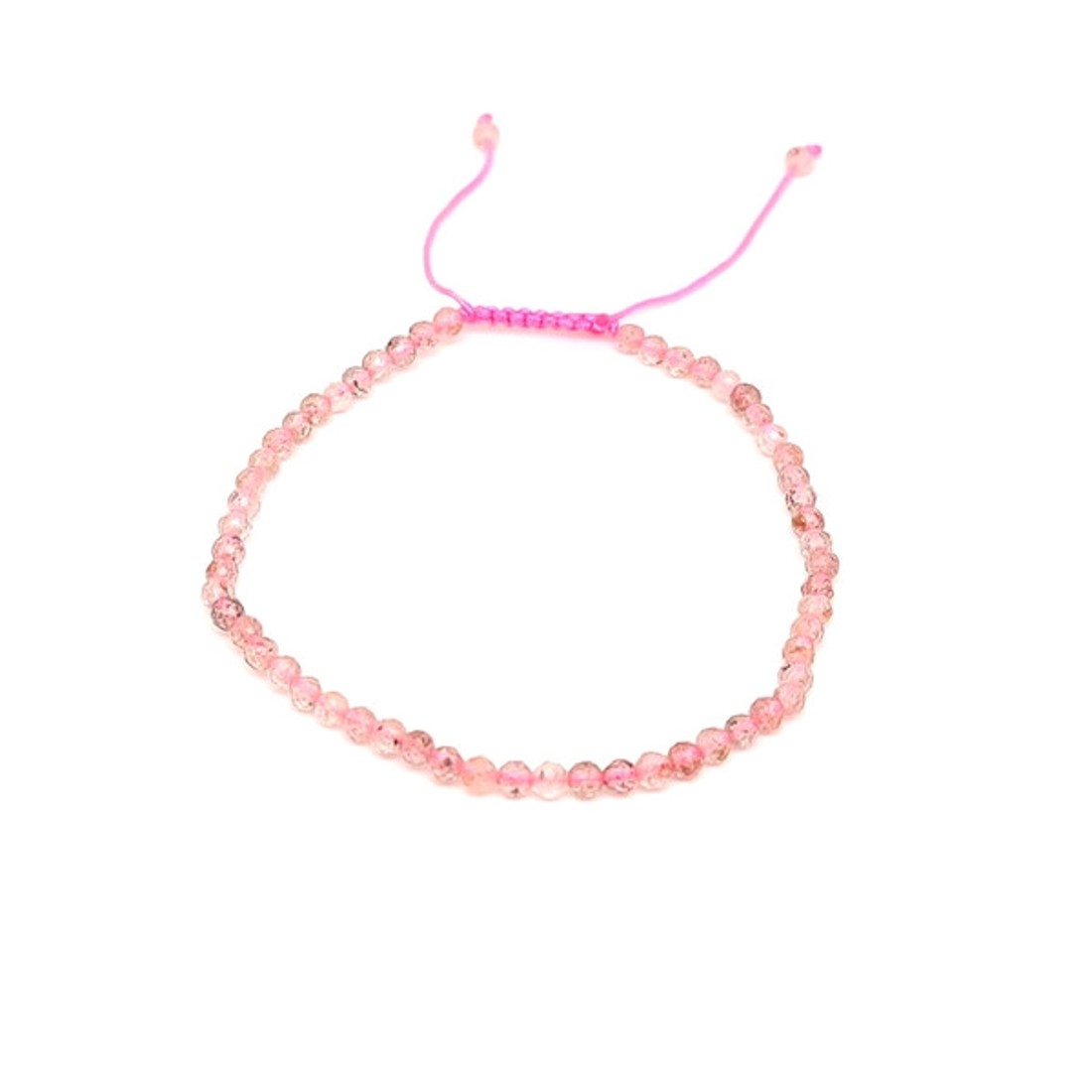 Fazettált eperkvarc golyós ásvány karkötő csúszócsomóval 4�5mm - ékszer - karkötő - ásványkarkötő - Meska.hu