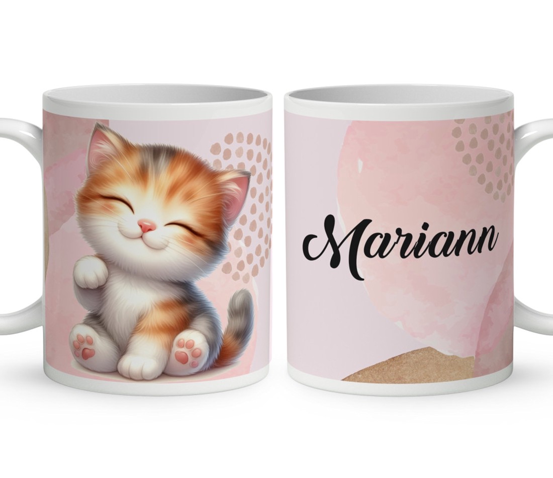 Kérd a Neveddel - Kawaii cuki cica mintás bögre - otthon & életmód - konyhafelszerelés, tálalás - tálalás - bögre & csésze - Meska.hu