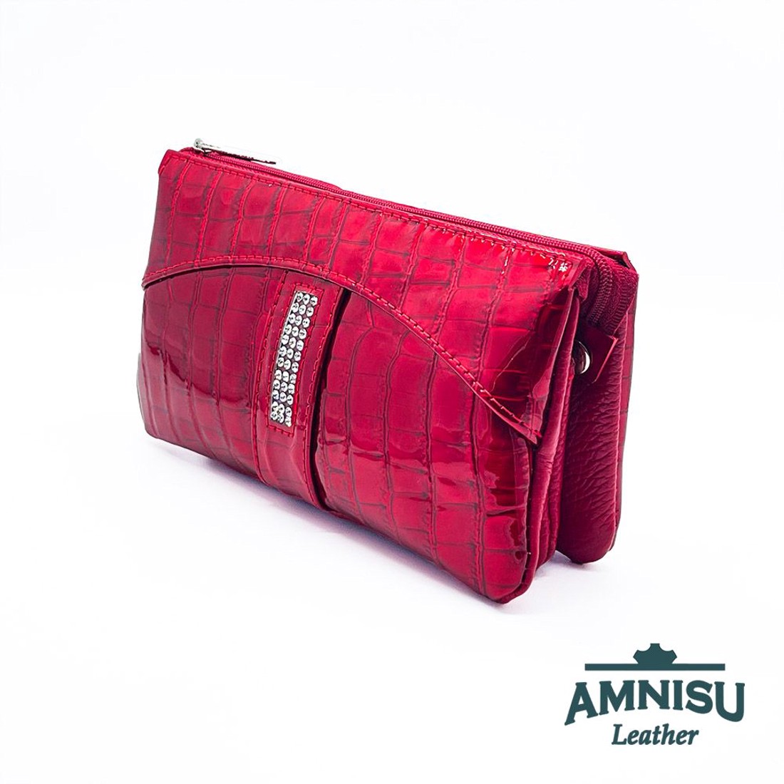 Meggy piros lakk krokkómintás swarovski köves női pénztárca G5023 - táska & tok - pénztárca & más tok - pénztárca - női pénztárca - Meska.hu