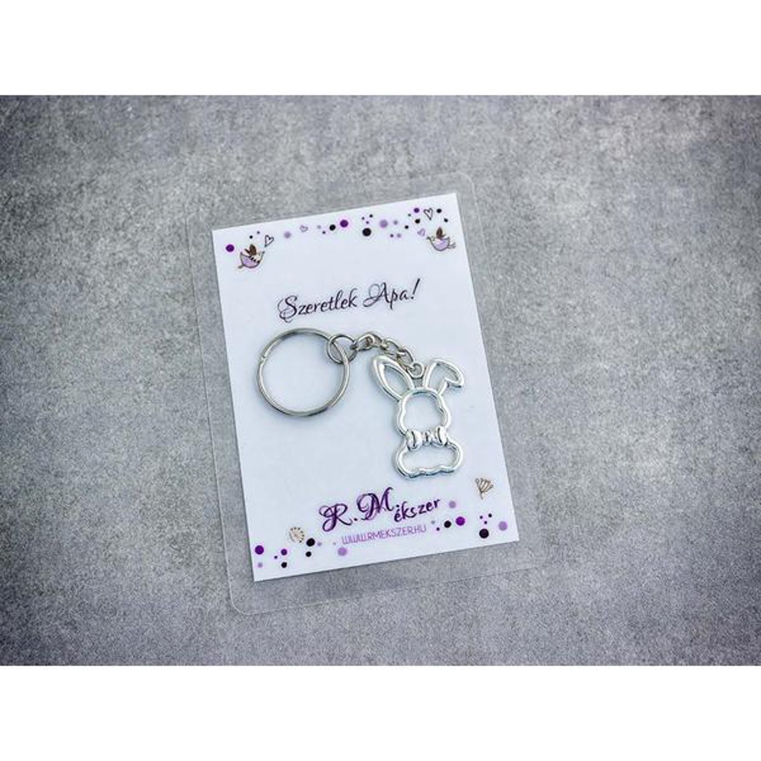 Szeretlek Apa stílusos nyuszi medálos kulcstartó - táska & tok - kulcstartó & táskadísz - kulcstartó - Meska.hu