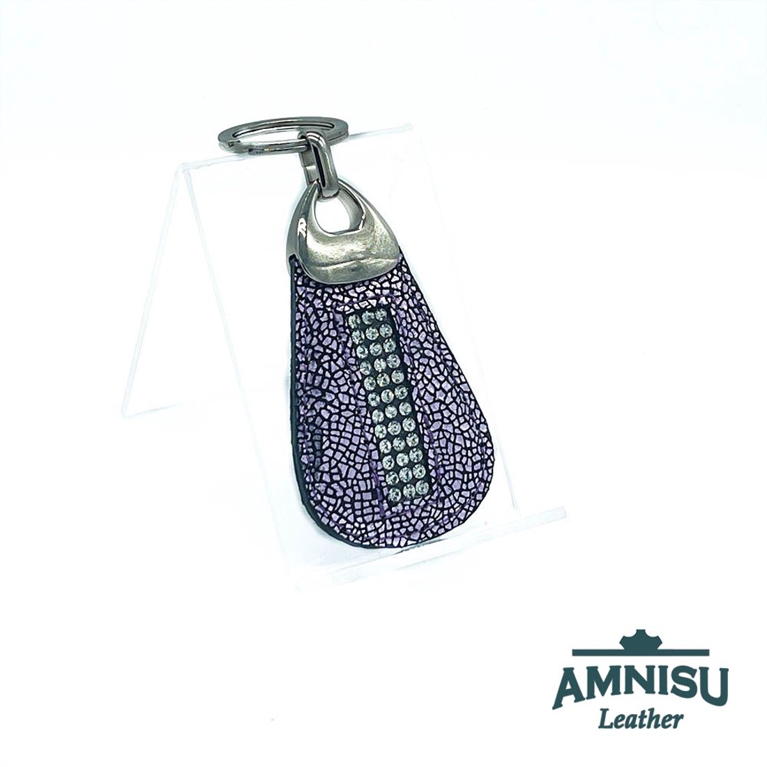Metál lila mozaik mintás csepp alakú kristály köves kulcstartó H4028 - táska & tok - kulcstartó & táskadísz - kulcstartó - Meska.hu