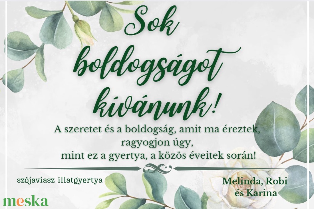 Egyedi nászajándék illatgyertya - otthon & életmód - gyertya, illat, aroma - gyertya - Meska.hu